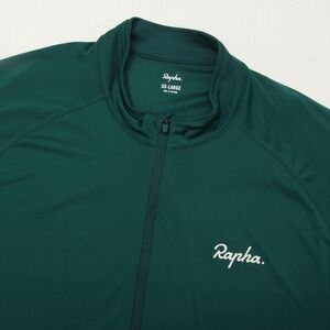Rapha Core Jersey Shirt Mens 2XL Green Full Zip Cycling Short Sleeve Performance